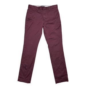 Banana Republic Pants Mens Size 30 x 32 Wine Red Fulton Skinny Chino Slacks